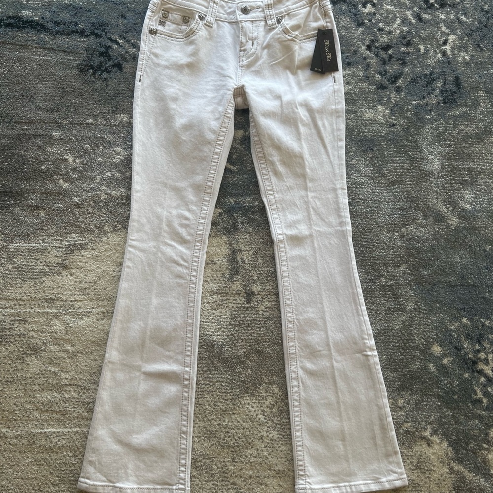 NWT Miss Me Mid-Rise Bootcut White Jeans